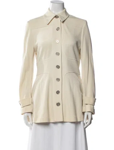Pre-owned Anna Sui Vintage 1990's Utility Jacket In White