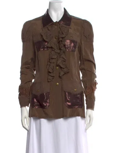 Pre-owned Anna Sui Vintage 2010 Top In Green