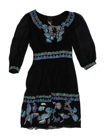 Pre-owned Anna Sui Vintage Knee-length Dress In Black