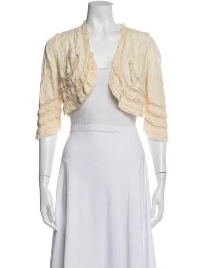 Pre-owned Anna Sui Vintage Late 1990's - Early 2000's Bolero In Neutrals