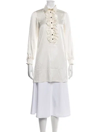Pre-owned Anna Sui Vintage Long Sleeve Blouse In Neutrals