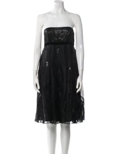 Pre-owned Anna Sui Vintage Mini Dress In Black