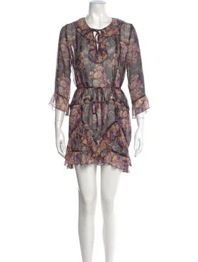 Pre-owned Anna Sui Vintage Mini Dress In Blue