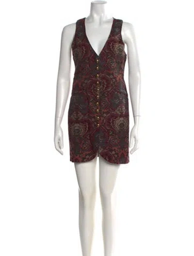 Pre-owned Anna Sui Vintage Mini Dress In Brown