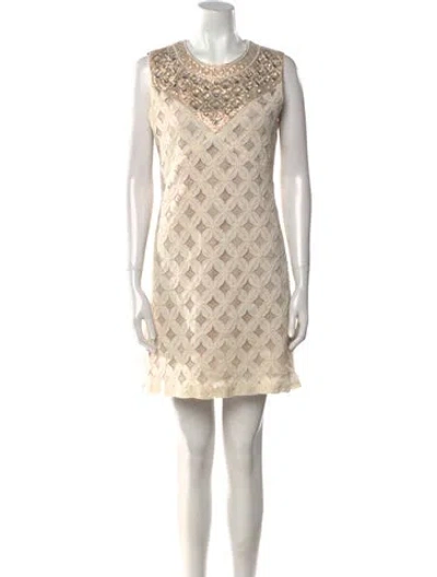 Pre-owned Anna Sui Vintage Mini Dress In Neutral