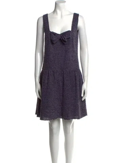 Pre-owned Anna Sui Vintage Mini Dress In Purple