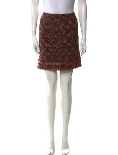 Pre-owned Anna Sui Vintage Mini Skirt In Brown