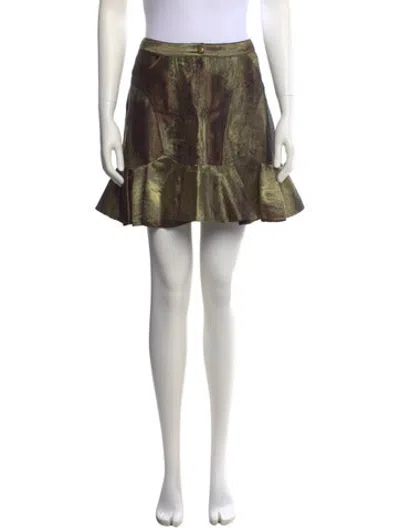 Pre-owned Anna Sui Vintage Mini Skirt In Gold