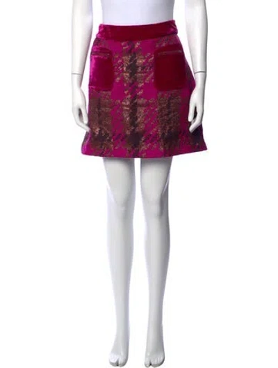 Pre-owned Anna Sui Vintage Mini Skirt In Metallic/pink
