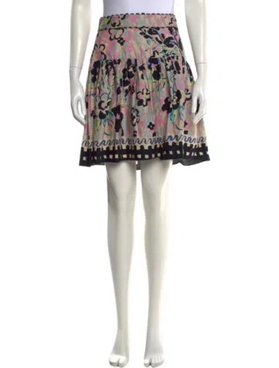 Pre-owned Anna Sui Vintage Mini Skirt In Multi