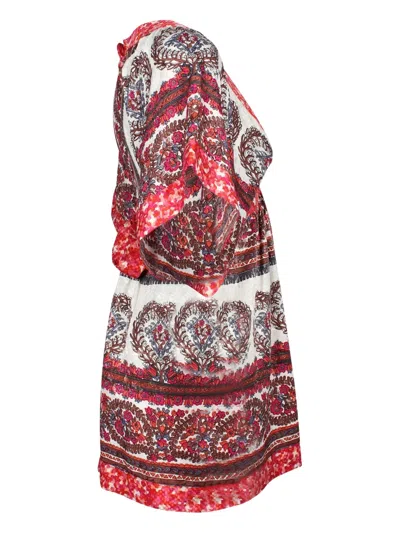 Pre-owned Anna Sui Vintage Printed Mini Dress In Red