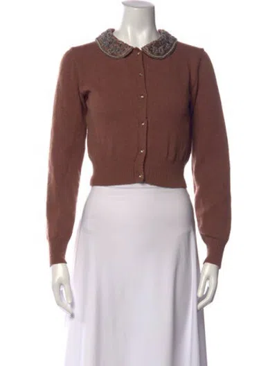 Pre-owned Anna Sui Virgin Wool Sweater In Brown