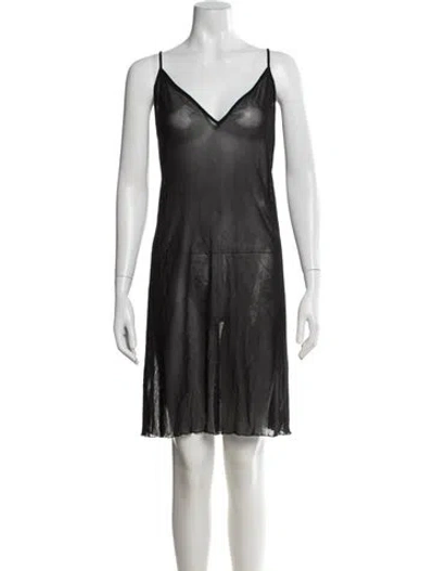Pre-owned Anna Sui V-neck Mini Dress In Black