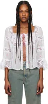 ANNA SUI WHITE CLUNY BLOUSE