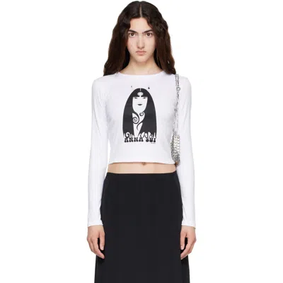 Anna Sui White Devil Long Sleeve T-shirt
