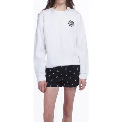 Anna Sui Wings Crew Neck Sweatshirt In White