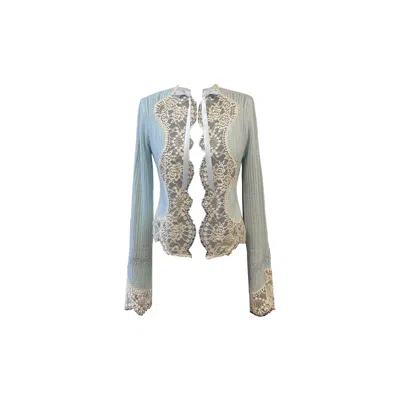 Anna Sui Women's Lingerie Lace Knit Cardigan - Sky Blue
