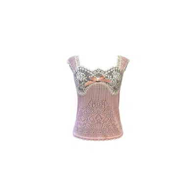 Anna Sui Women's Pink Lingerie Lace Knit Camisole - Blush
