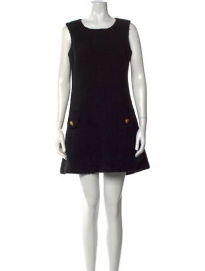 Pre-owned Anna Sui Wool Mini Dress In Black