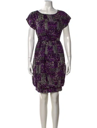 Pre-owned Anna Sui Wool Mini Dress In Purple