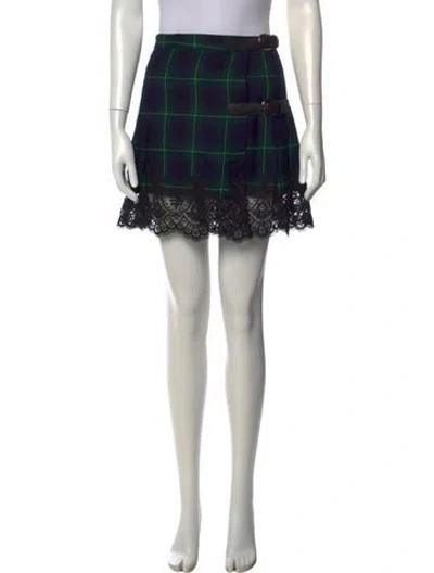Pre-owned Anna Sui Wool Mini Skirt In Green