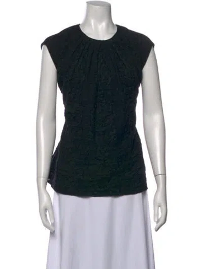Pre-owned Anna Sui Wool Patterned Top In Black