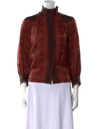 Pre-owned Anna Sui Wool Printed Blouse In Multi