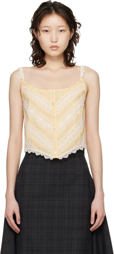 Anna Sui Yellow Corset Top In Neutral