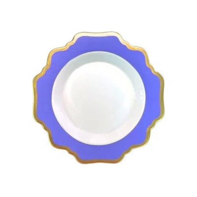 Anna Weatherley Indigo Rimmed Soup Bowl In Indigo Blue