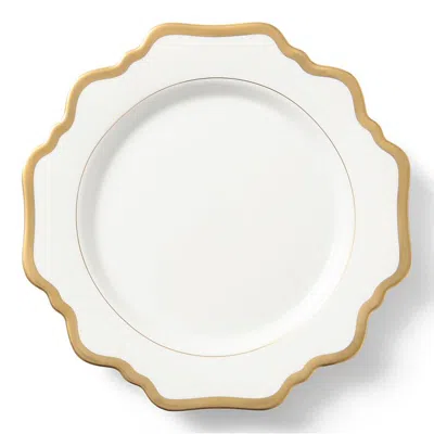 Anna Weatherley Antique White With Gold Salad Plate In White/gold