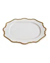 Anna Weatherley Antiqued White Oval Platter In Antique White