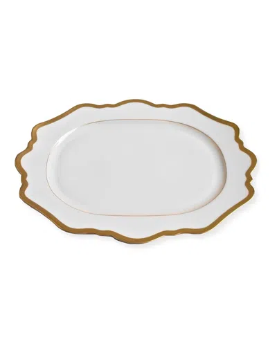 Anna Weatherley Antiqued White Oval Platter