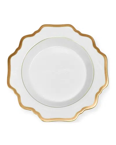 Anna Weatherley Antiqued White Soup Plate