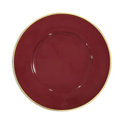 Anna Weatherley Brushed Gold Charger In Red