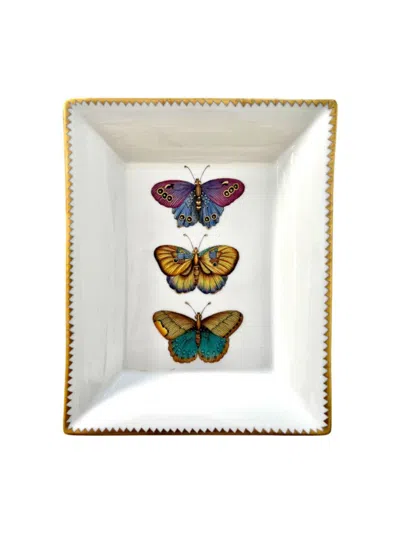 Anna Weatherley Exotic Butterflies Tray In White