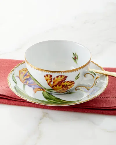 Anna Weatherley Old Master Tulips Teacup & Saucer In Multi