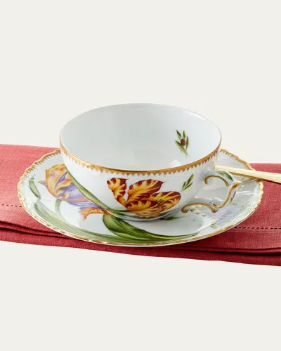 Anna Weatherley Old Master Tulips Teacup & Saucer In Multi