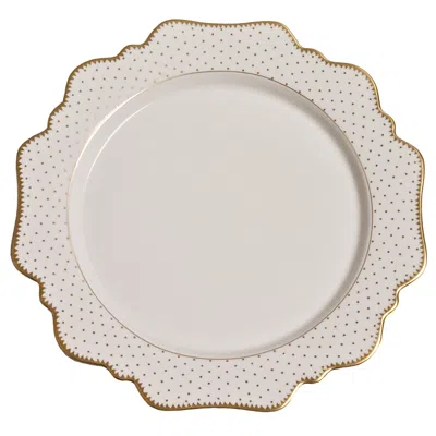 Anna Weatherley Simply Anna Antique Polka With Gold Dinner Plate In Red
