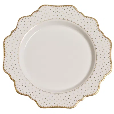 Anna Weatherley Simply Anna Antique Polka With Gold Salad Plate In White