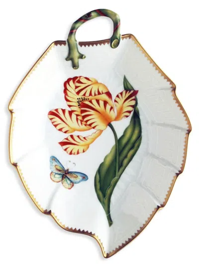 Anna Weatherley Tulip Porcelain Leaf Dish In Multi