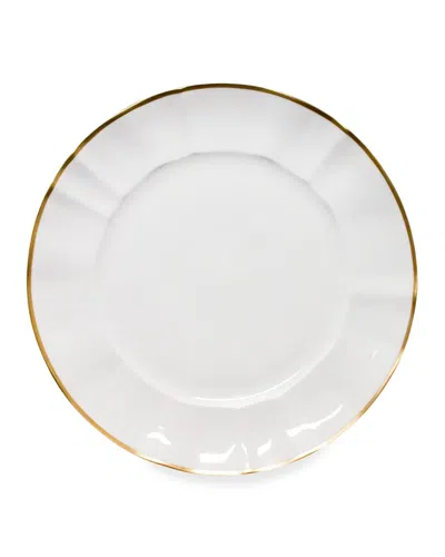 Anna Weatherley White Charger Plate With Gold Border In Multi