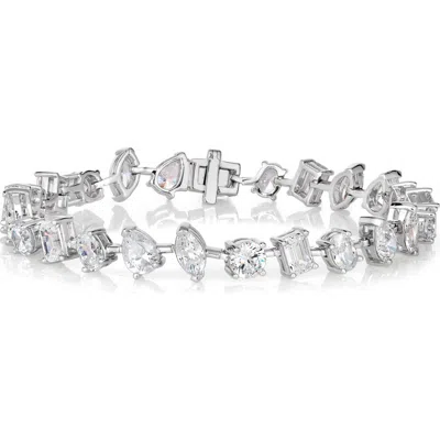 Anna Zuckerman 14 Carat Diamond Crystalline Multishaped Modern Bracelet In Platinum