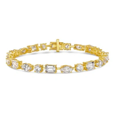 Anna Zuckerman 16 Carat Diamond Crystalline Multishaped Bracelet In Yellow Gold