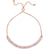 Anna Zuckerman 5 Carat Baguette Bolo Bracelet In 18k Rose Gold