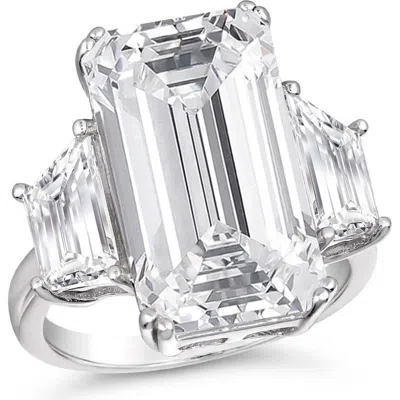 Anna Zuckerman Amelie 10 Carat Emerald Cut Ring In White Diamond Crystalline