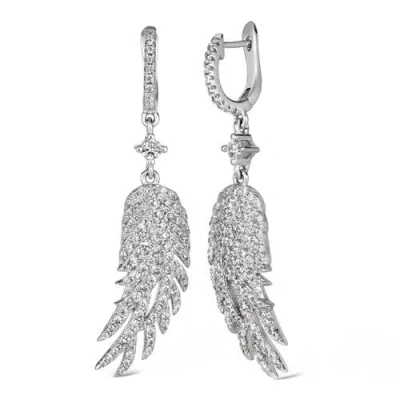 Anna Zuckerman Angel Wings Crystalline Earrings In Metallic