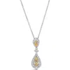 Anna Zuckerman Anita Double Tear Drop Pendant In Canary Yellow