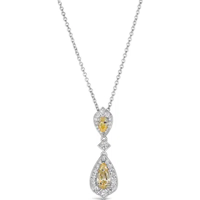 Anna Zuckerman Anita Double Tear Drop Pendant In Metallic