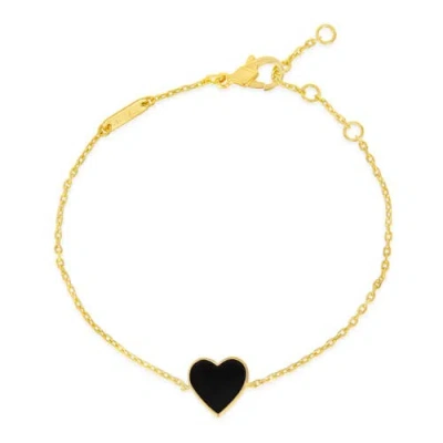Anna Zuckerman Bff Heart Bracelet In Black