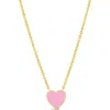 Anna Zuckerman Bff Heart Necklace In Pink